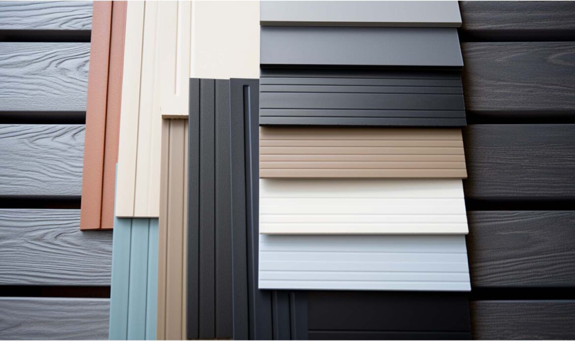 A variety of siding materials and colors displayed side by side, showcasing modern options for exterior home design.